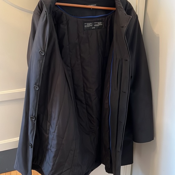 Men's Club Monaco Black Jacket Trench Coat - Picture 13 of 13